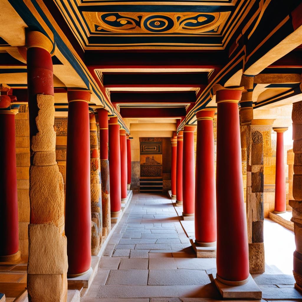Ancient Palace of Knossos Illustration