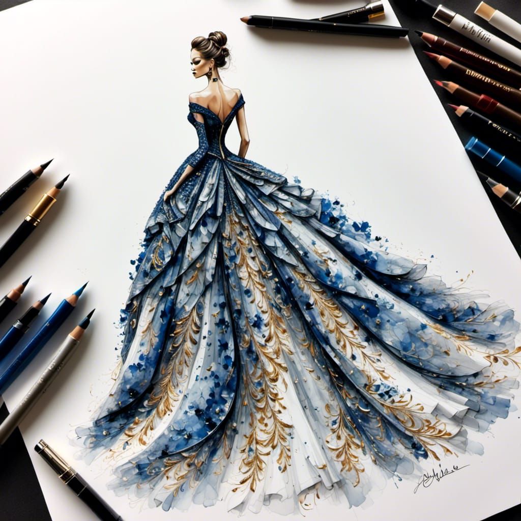 Haute Couture Fashion Goddess Portrait