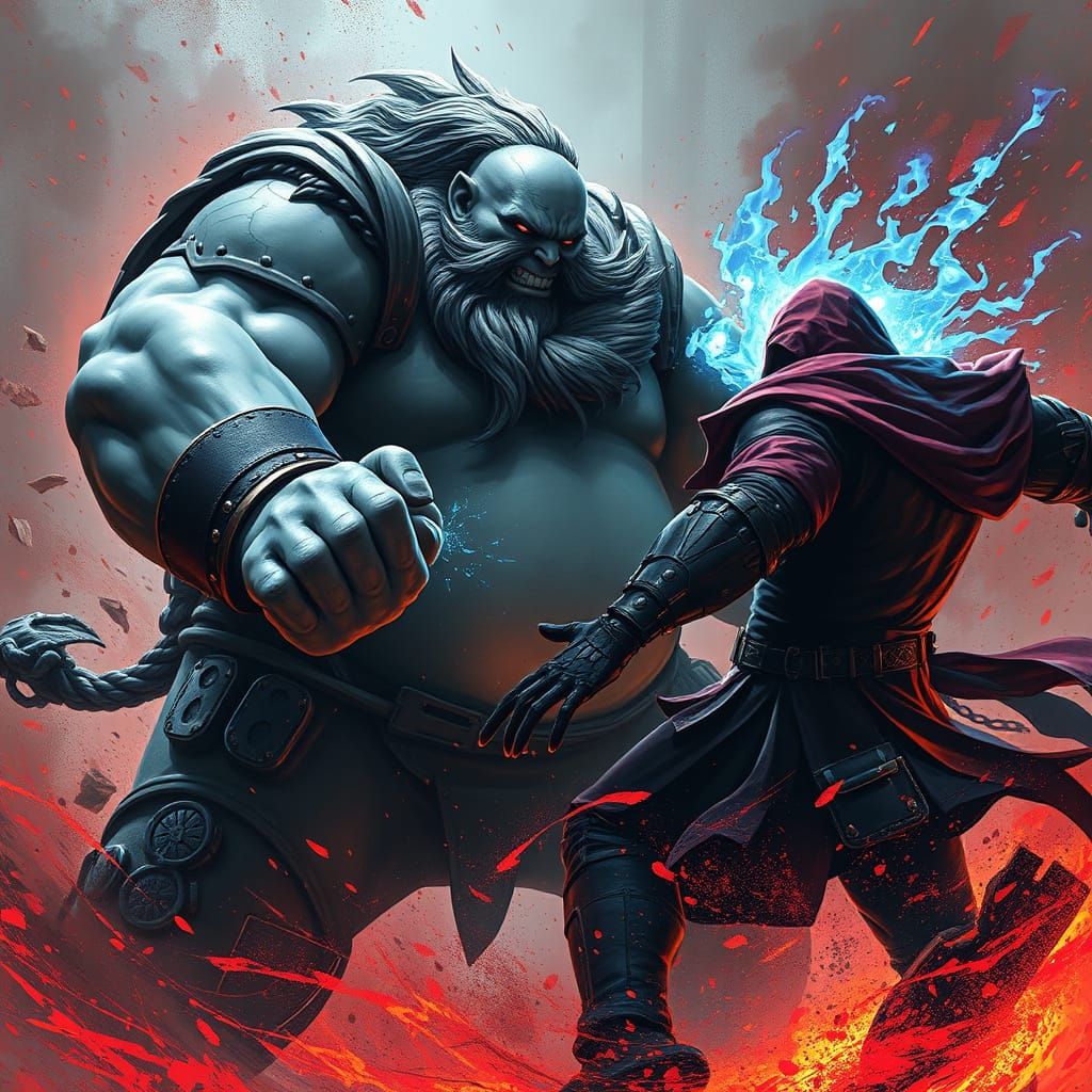 Cyberpunk Action Scene in High Contrast Aesthetic