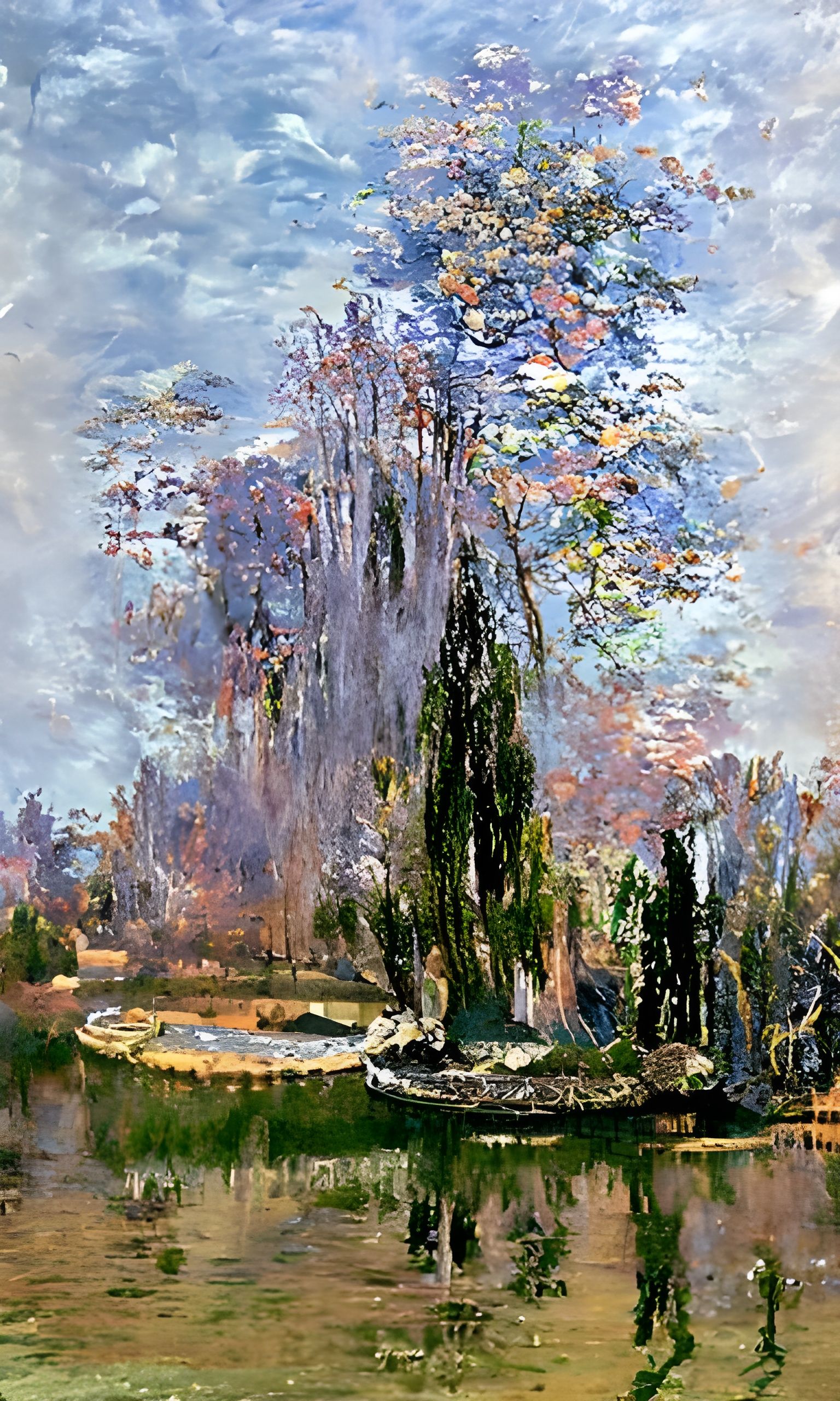 Weeping Willow in Impressionist Style