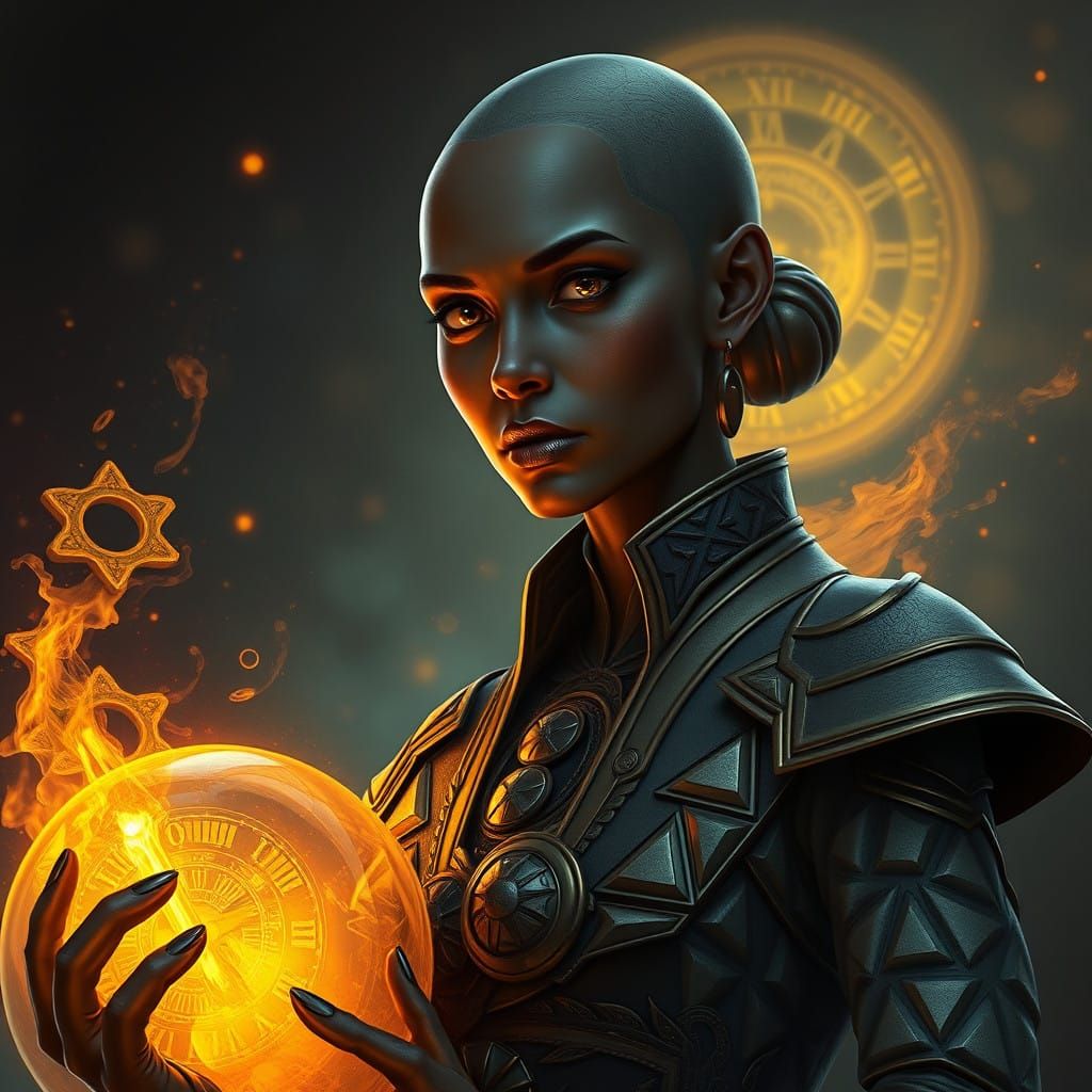 Ancient Goddess of Time in Deep Fantasy Art