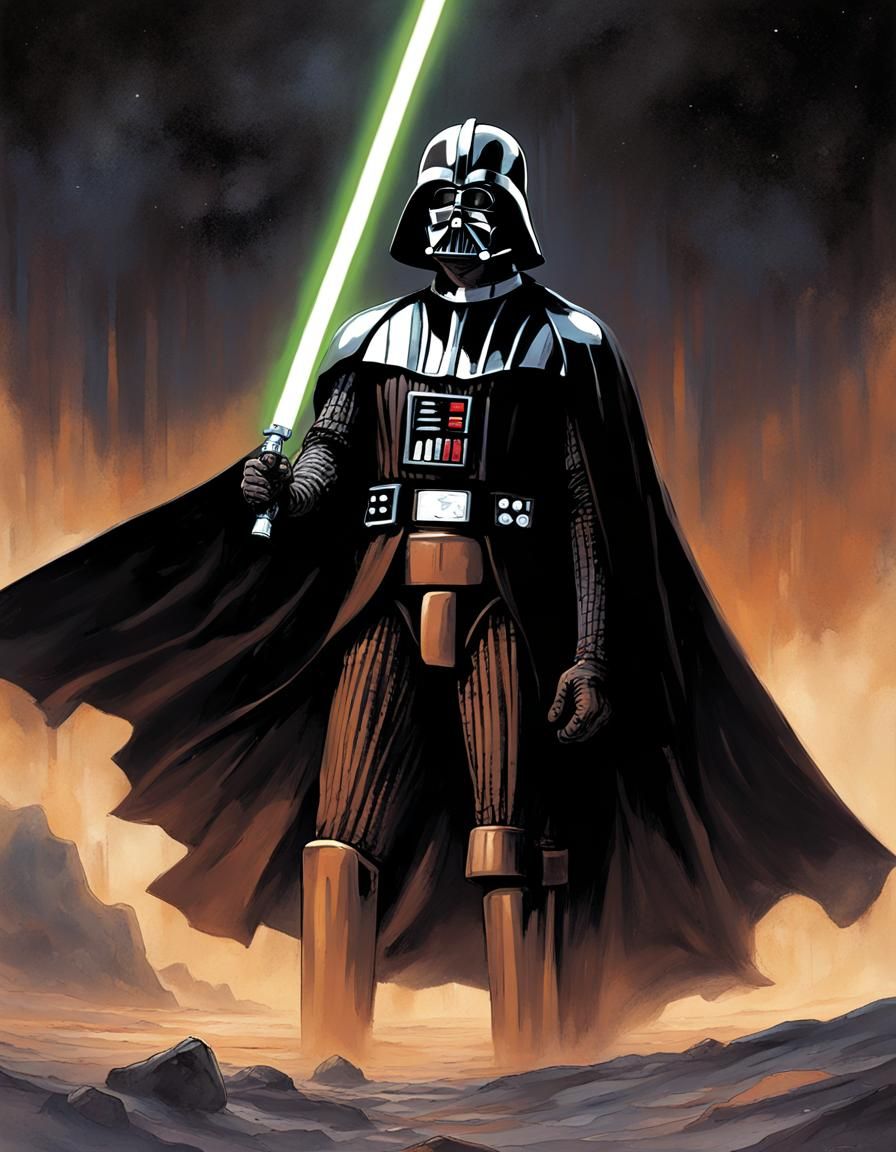 Darth Vader's Redemption: Holding Luke's Lightsaber