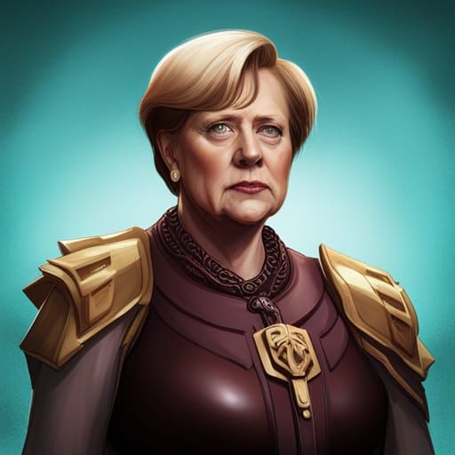 Angela Merkel as Conan: Hyperdetailed Fantasy Portrait