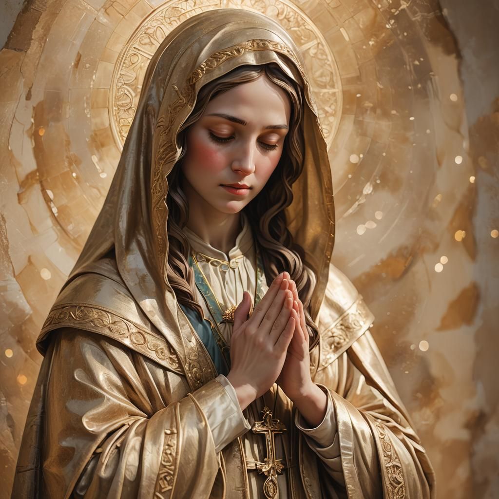 Saint Mary Praying: Contemporary Christian Art