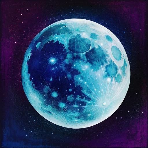 Magical Moon: Abstract Art in Complementary Colors