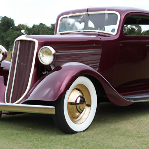 Burgundy 1930's Dodge Coupe Photograph