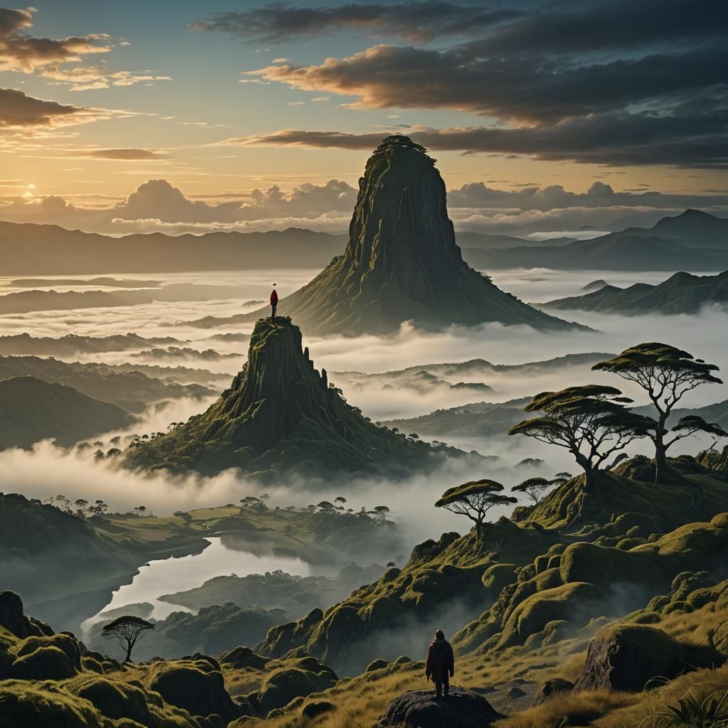 Mystical Landscape with Figure, as Digital Matte Painting