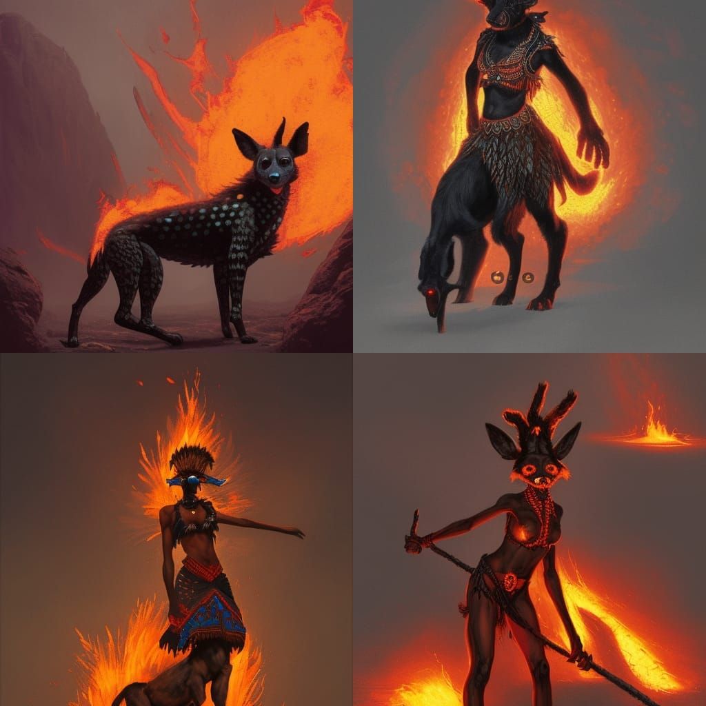 Chantico: Furry Fire Dancer in Aztec Attire