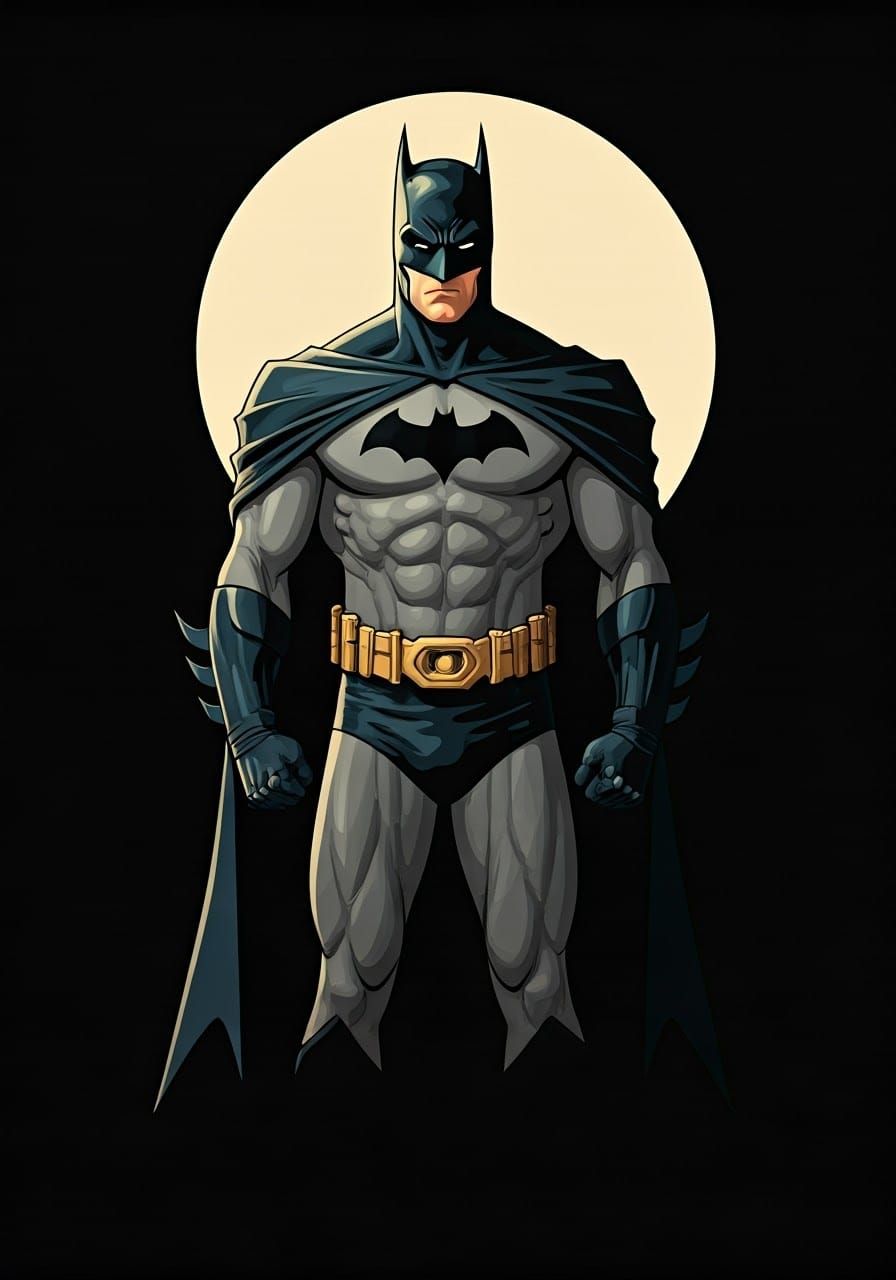 Elegant Batman Illustration with Vintage Style