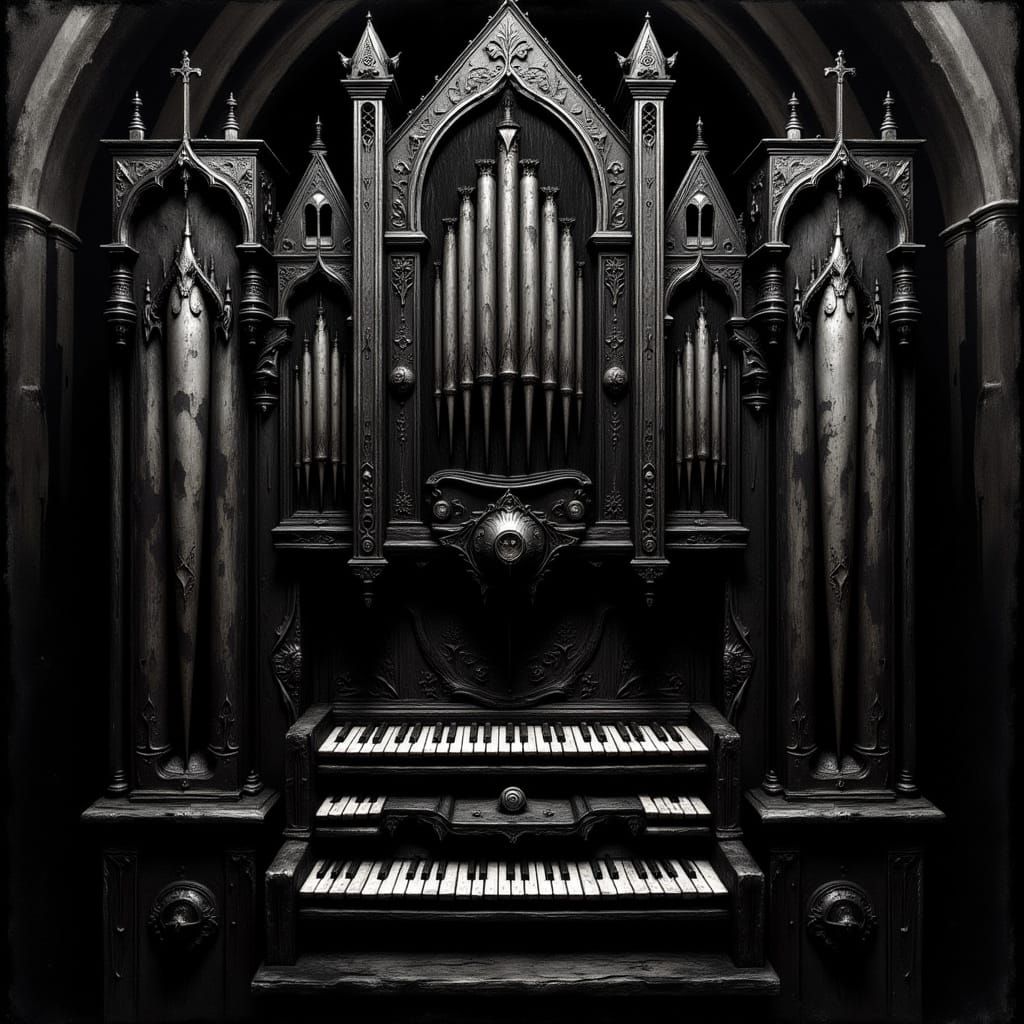Gothic Pipe Organ in an Ancient Haunted Church