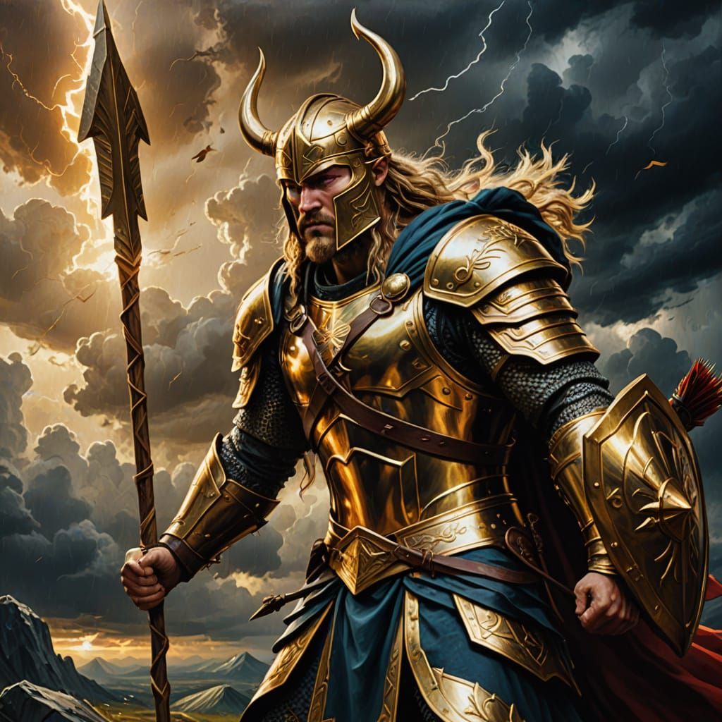 Höd Strikes Baldr: A Tragic Norse Mythology Scene