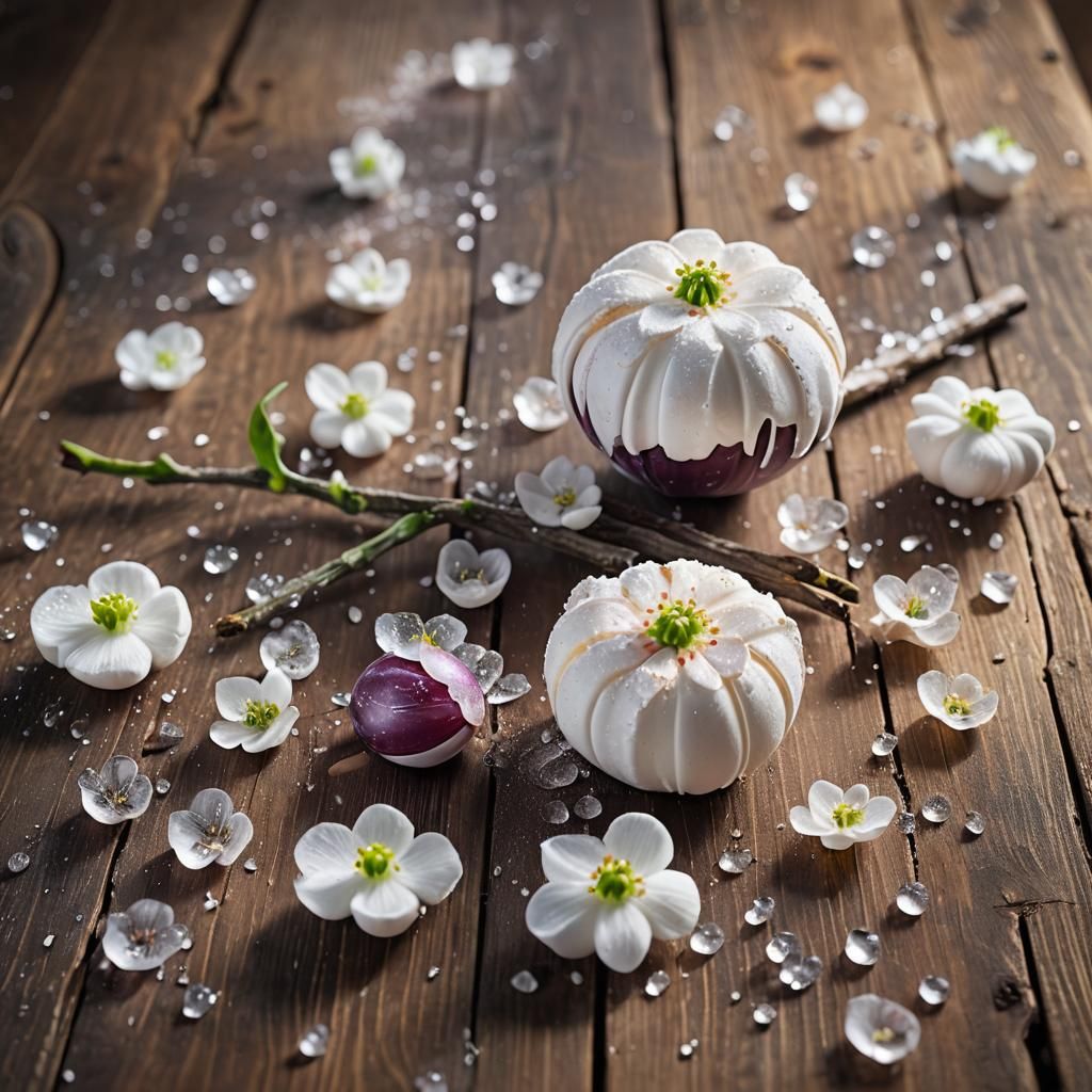 Sugar Plum Still Life with Marshmallow in Macro