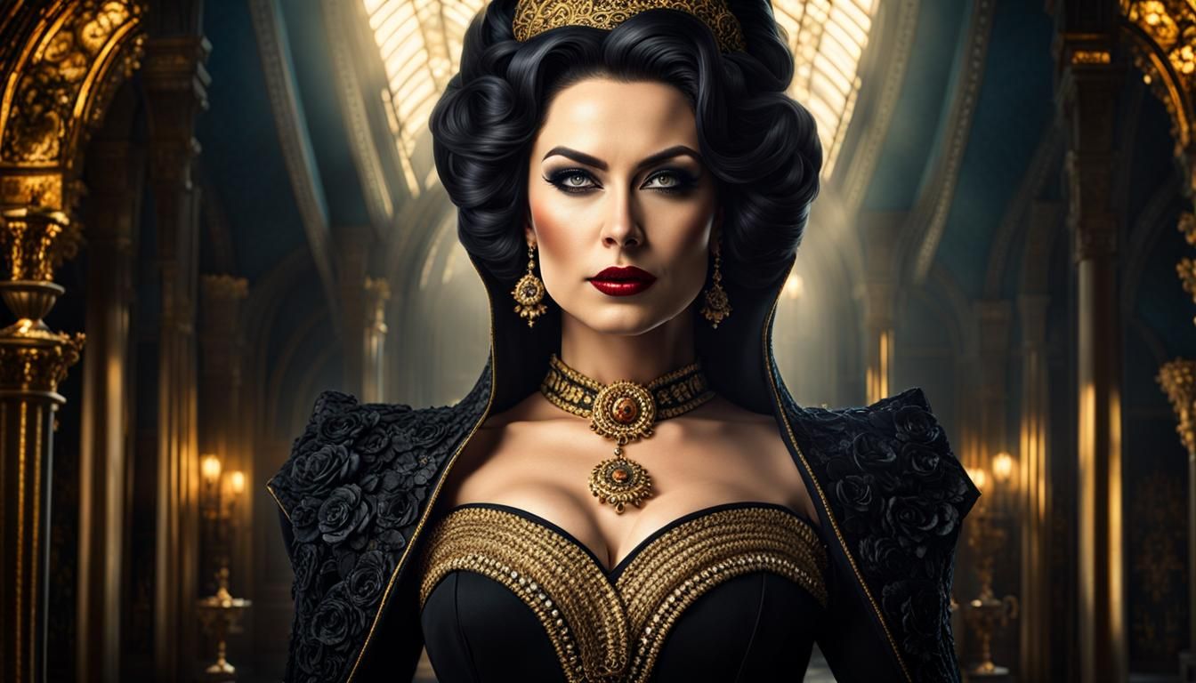 Sinister Queen in Dramatic Lighting, Hyperrealistic Digital ...