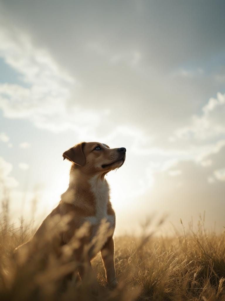 Dog in Sunlight: Documentary Realism Portrait