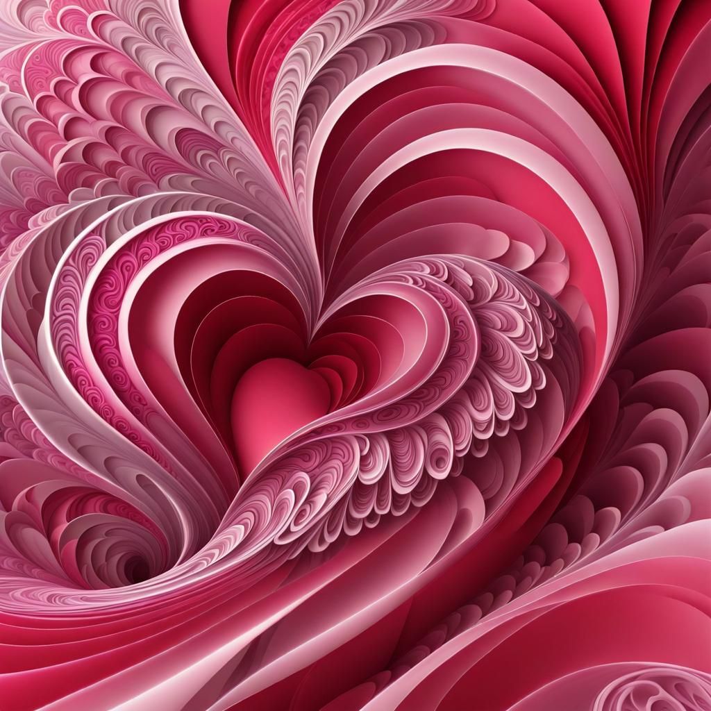 Elegant Valentine Background with Abstract Fractal Design