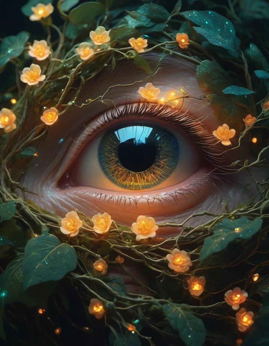 Crystal Eye Casting Magic in Anime Style