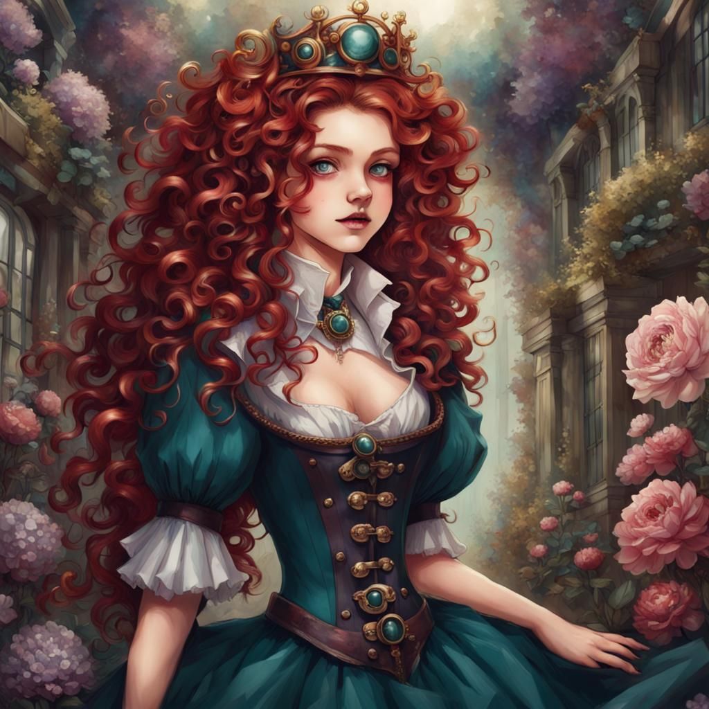 Steampunk Beauty in a Flower Garden