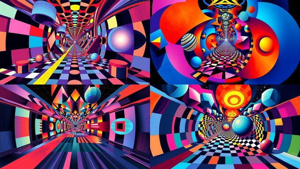 Geometric Abstraction in Vibrant Hues