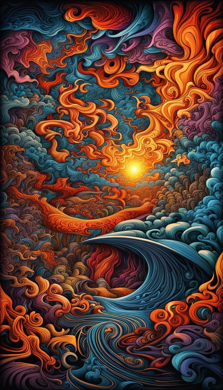 Eldritch Escher Mayhem: A Fantasy Art Masterpiece