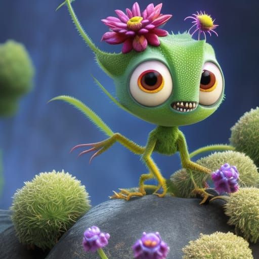 Pixar Style Insect Plant Creature Concept