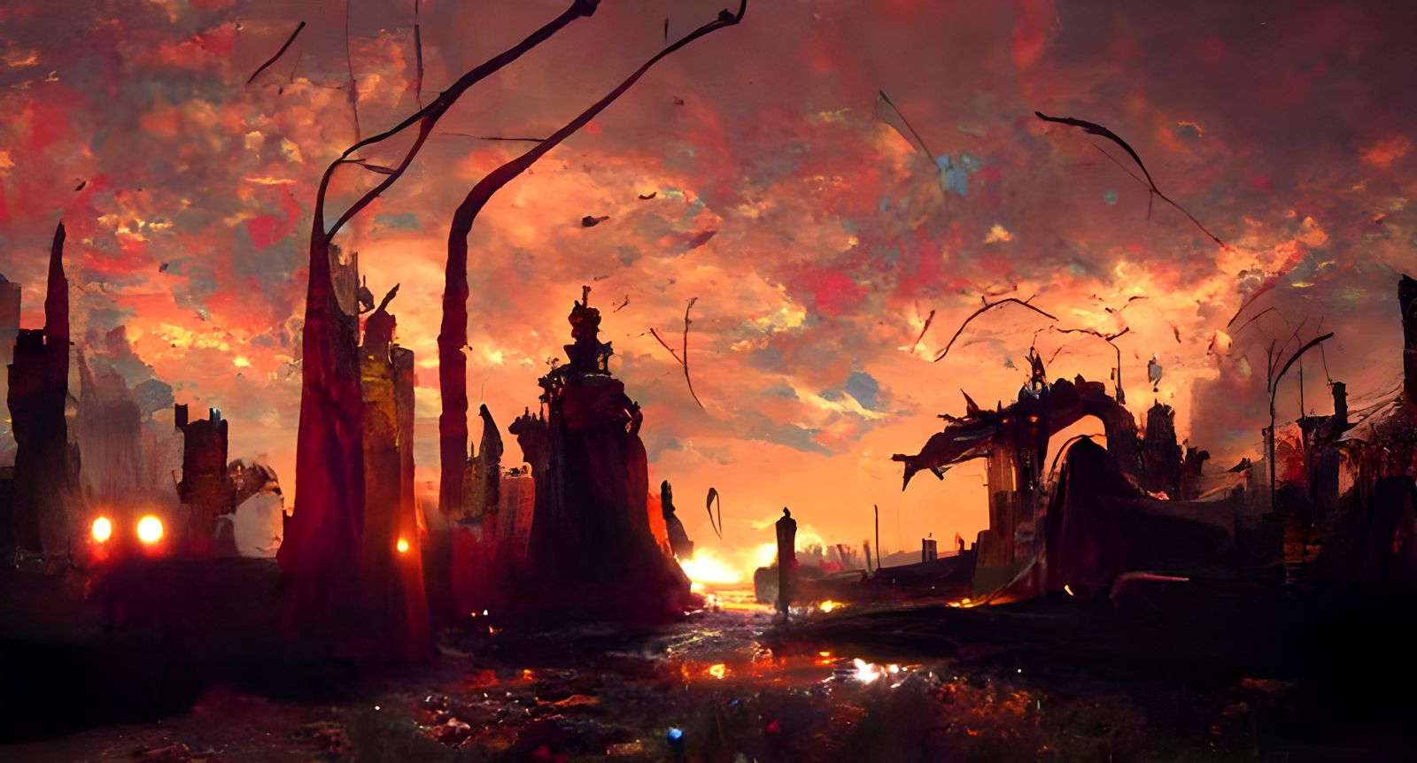 Apocalyptic Ghost Leviathan Monster in Ruins