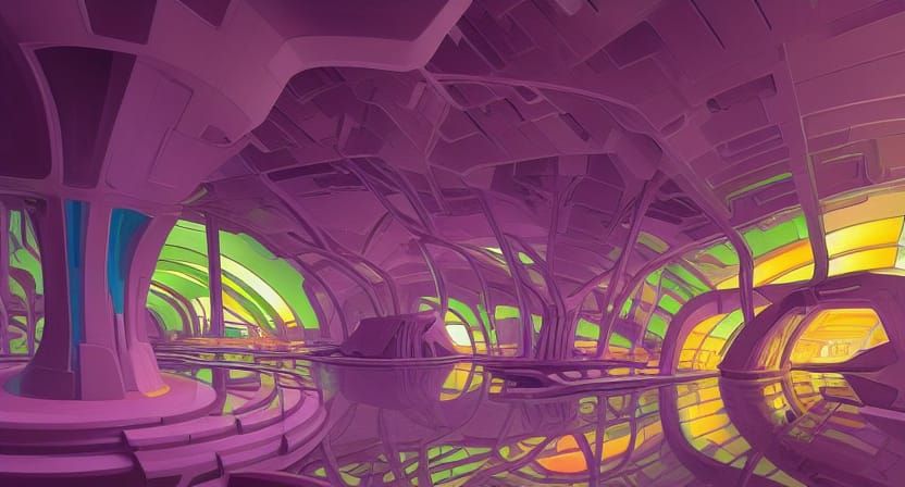Vibrant Underground City Inspired by Sci-Fi Art