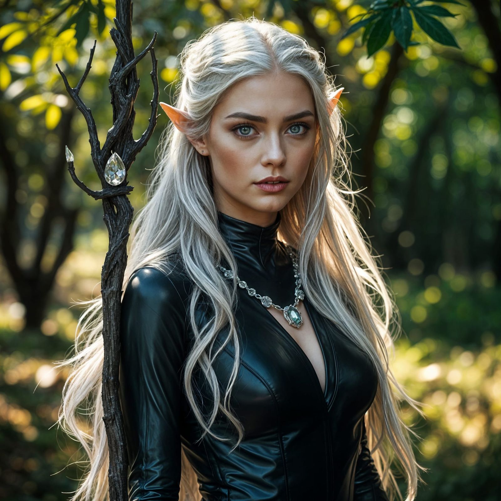 Ethereal Elven Maiden in Forest Glade