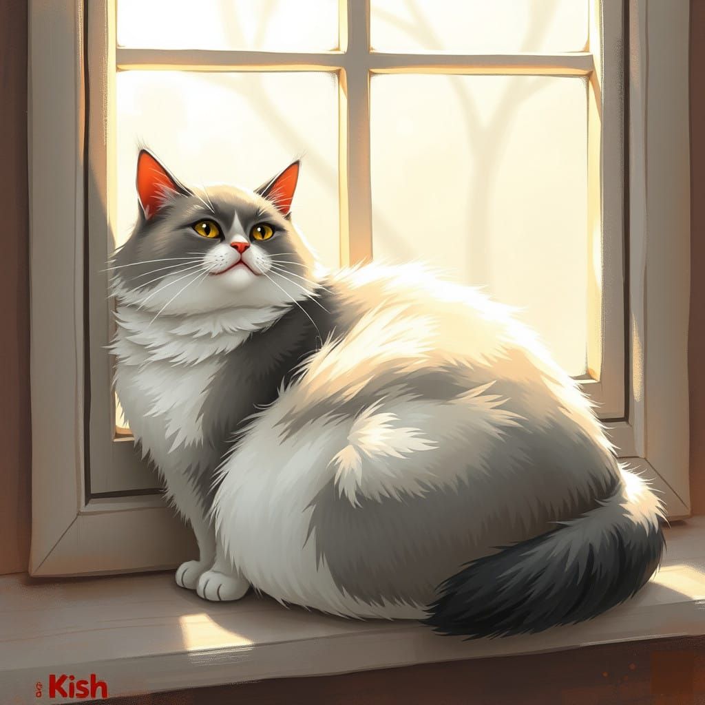 Whimsical Feline Form in Vibrant Dreamscapes