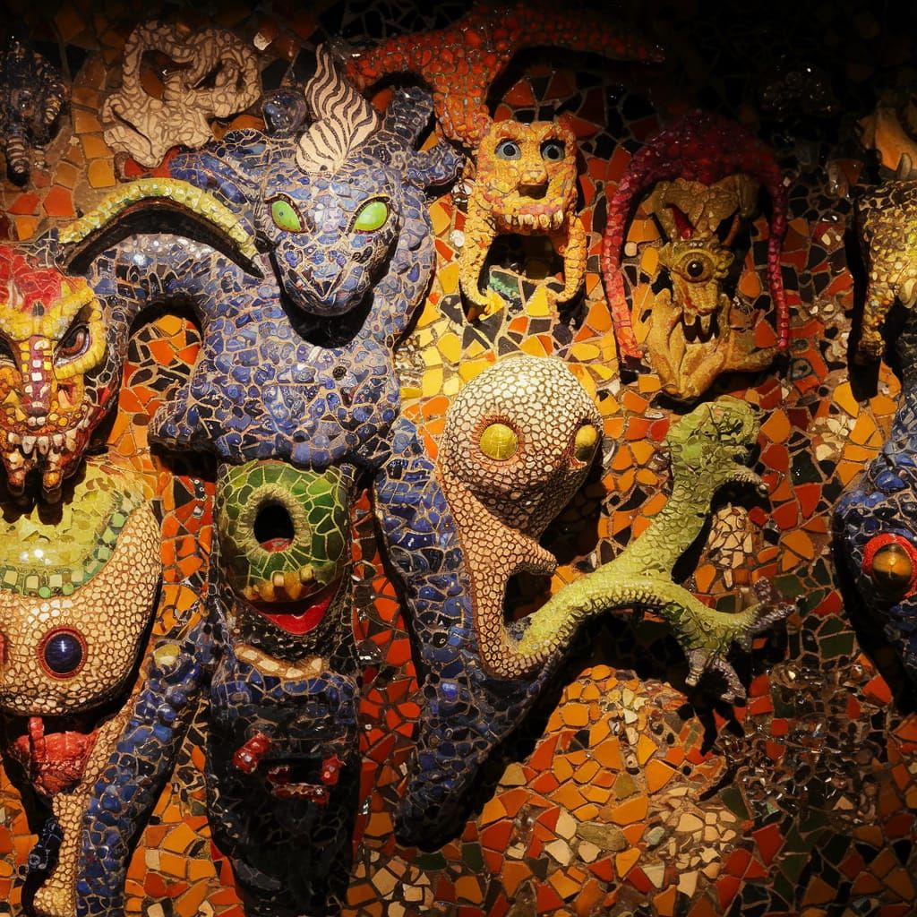 Vibrant Mosaic Creatures Come to Life in Stunning Art