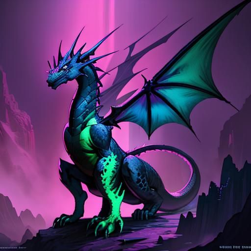 Colorful Baby Dragon Fantasy Concept Art