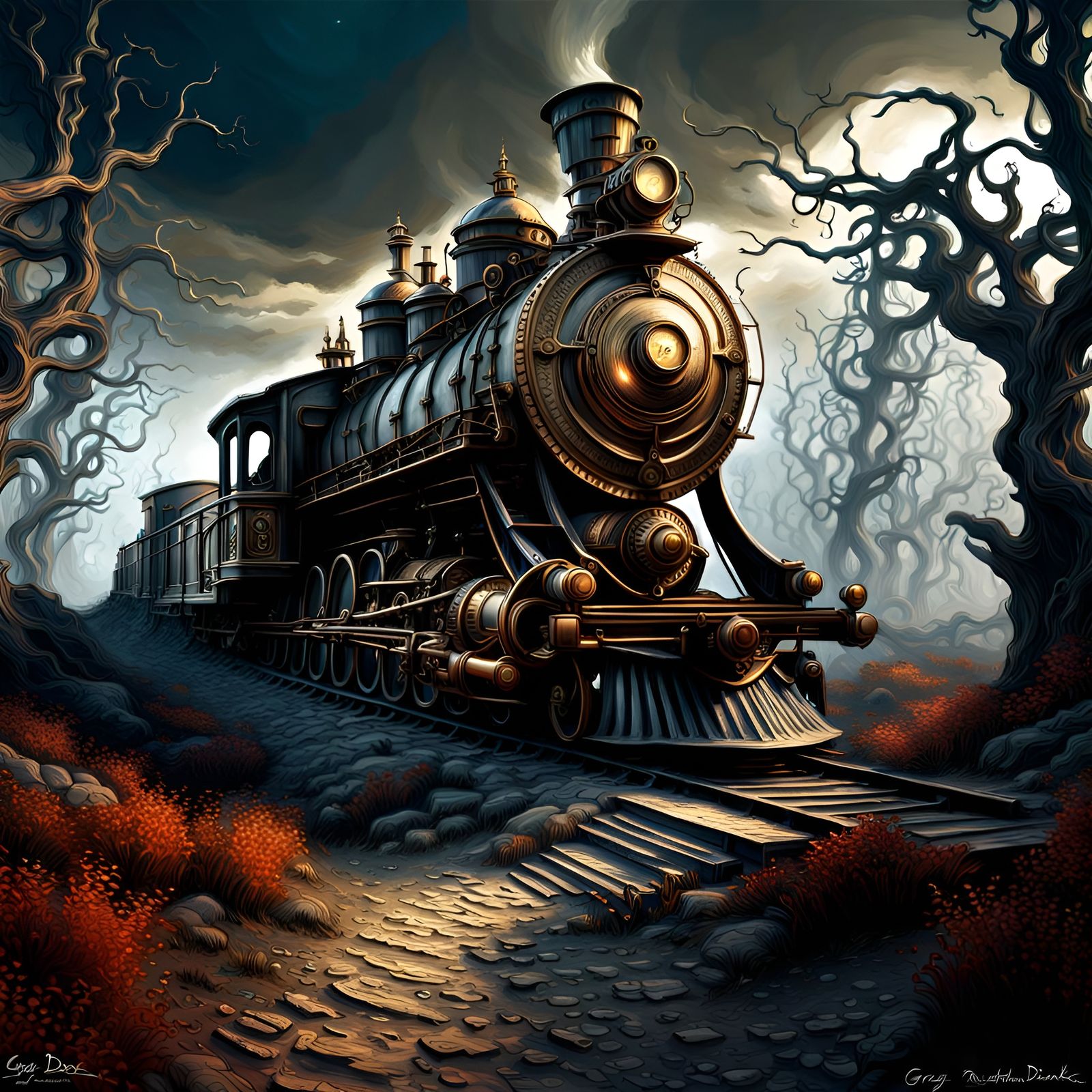 Ethereal Steampunk Dreamscape Train