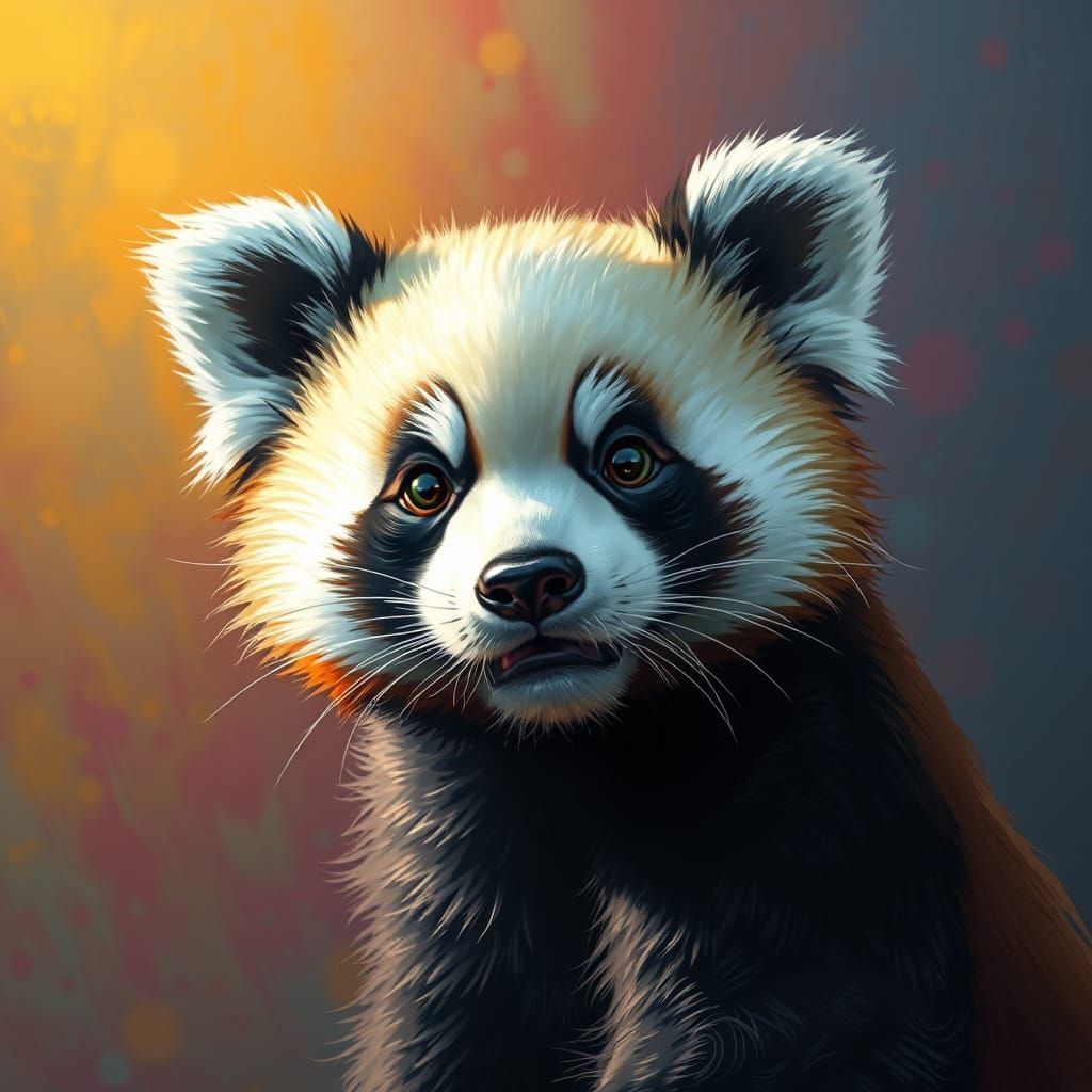 Miniature Panda in Hyperrealistic Portrait Style