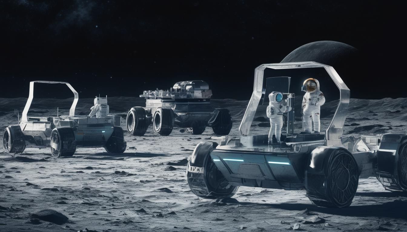 NASA Artemis Lunar Vehicle: Holographic Astral Illustration