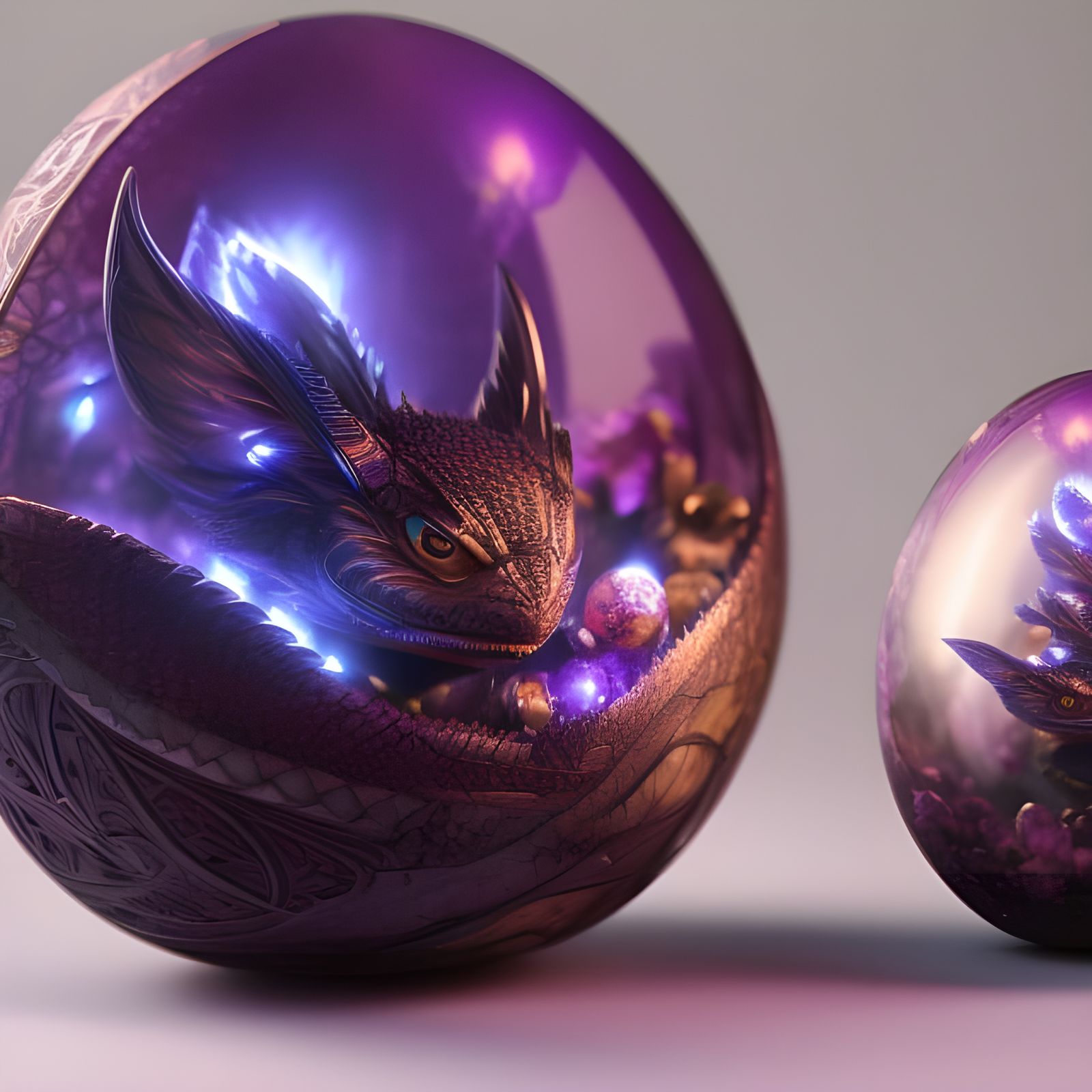 Baby Crystal Dragon Hatching: Fantasy Concept Art