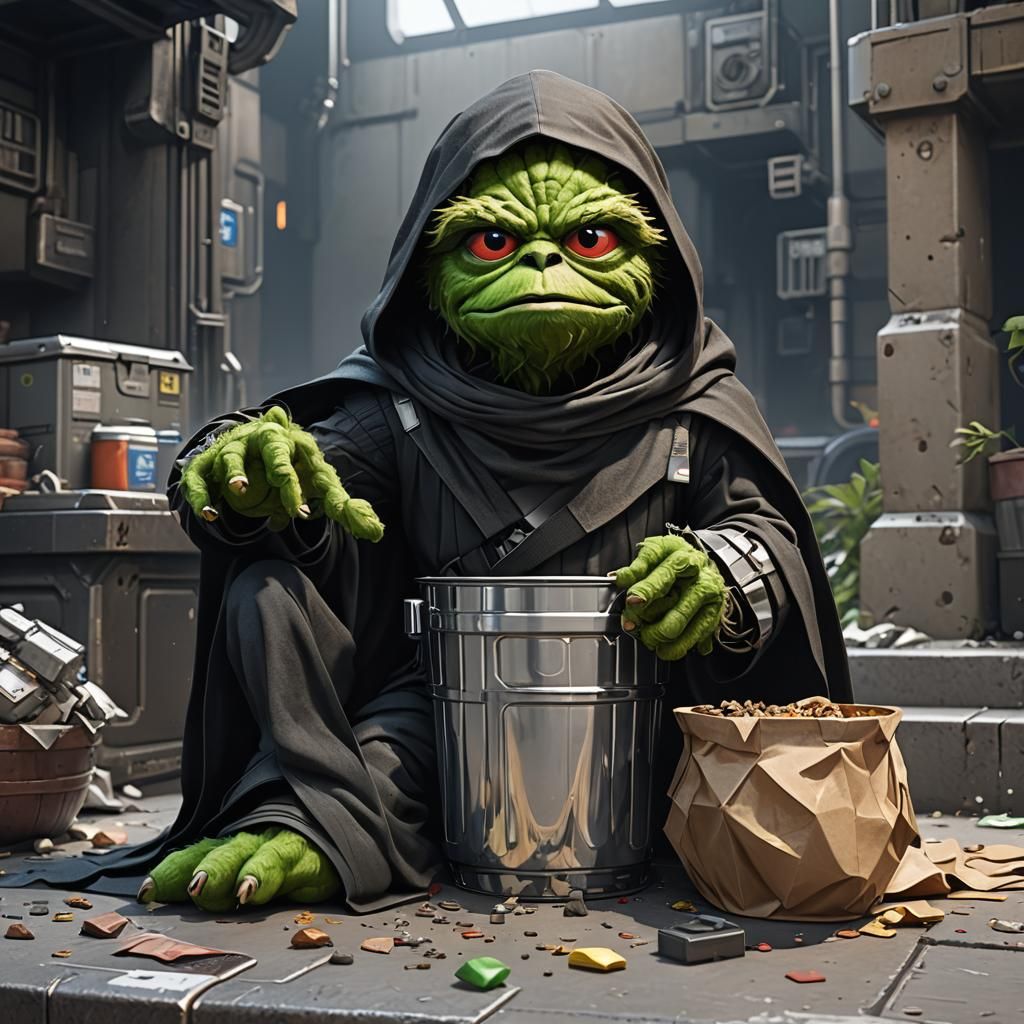 Darth Oscar the Grouch in Anime Style