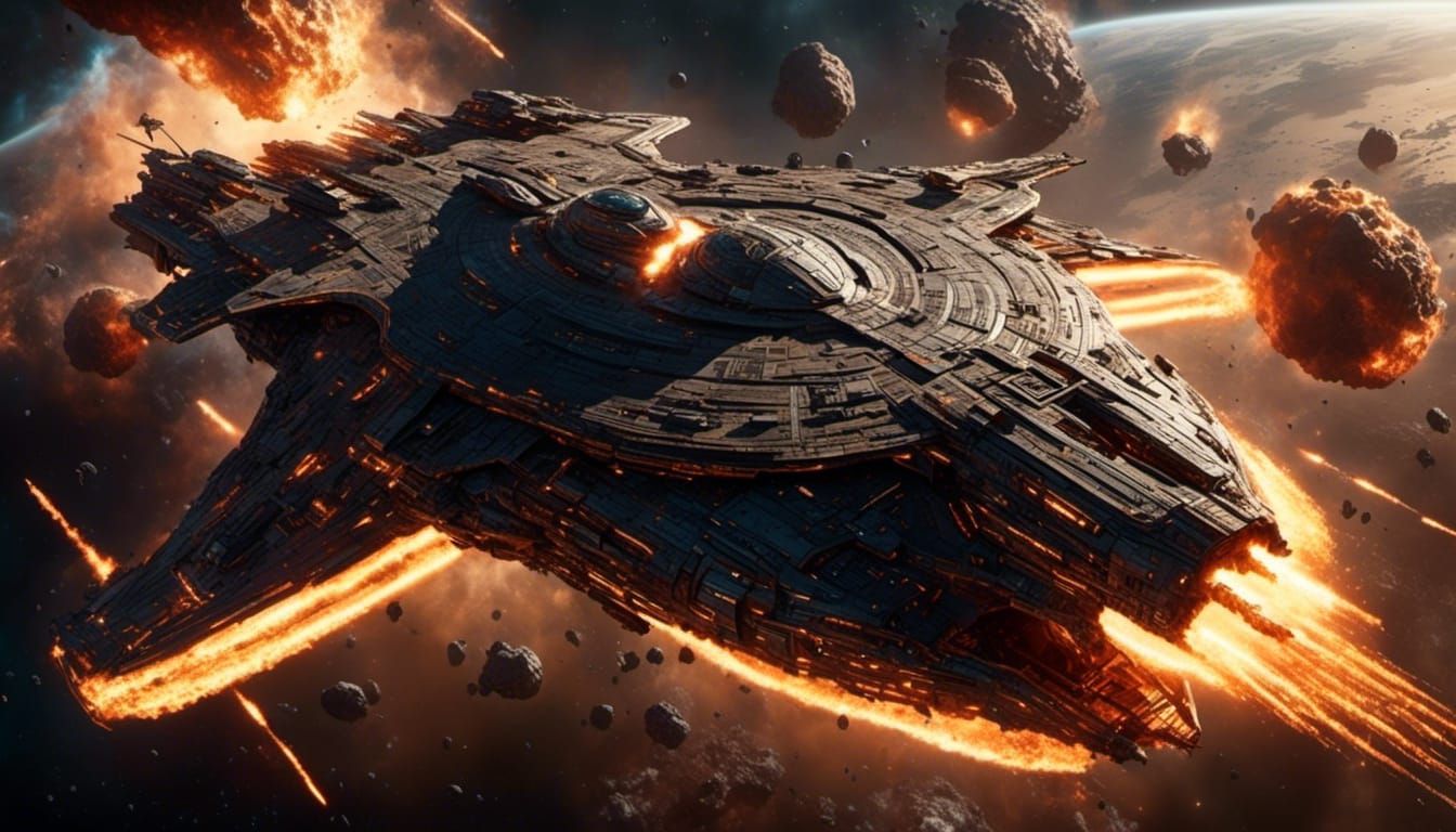 Battlestar Escapes a Dying Planet in Sci-Fi Style