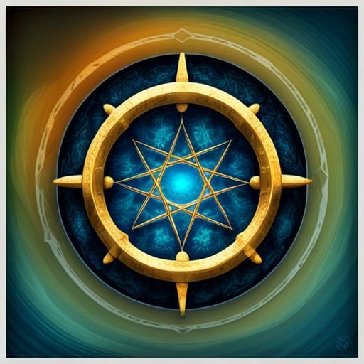 Mystical Alchemy Symbol with Silver Runes