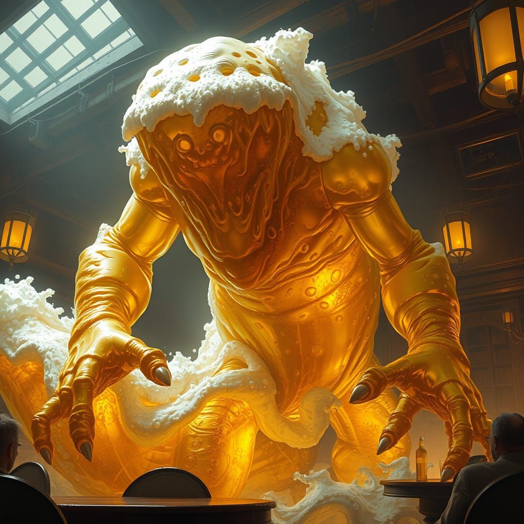Beer Monster in Digital Painting Style