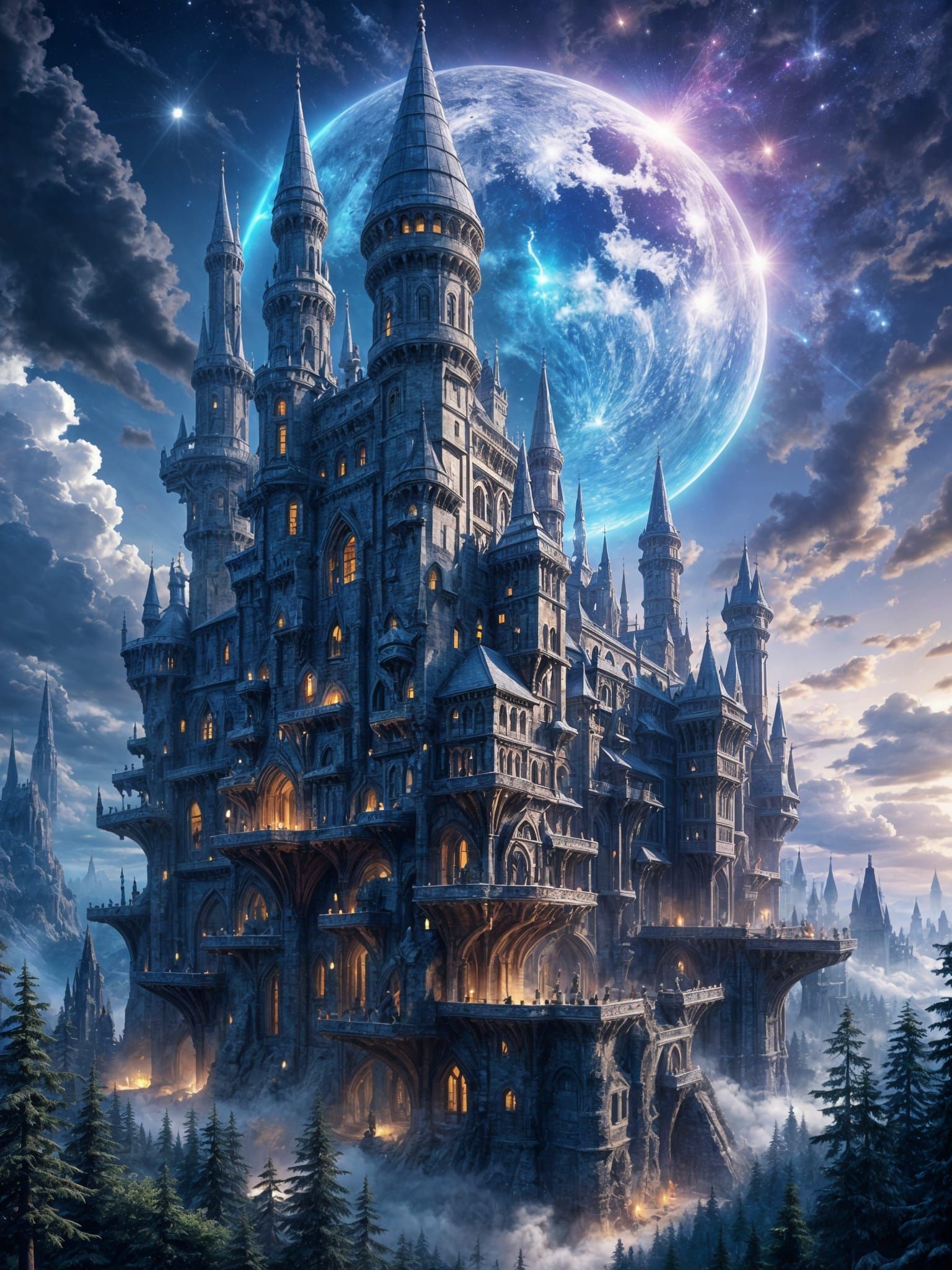 Ancient Citadel with Gothic, Norman, and Baronial Styles