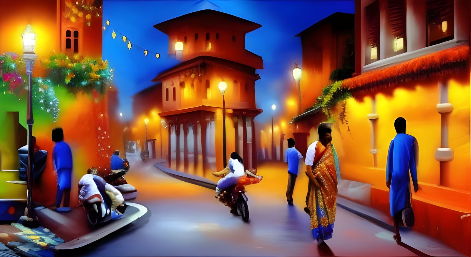 Good Night NC #203: Night In India: Kerala Mural #11