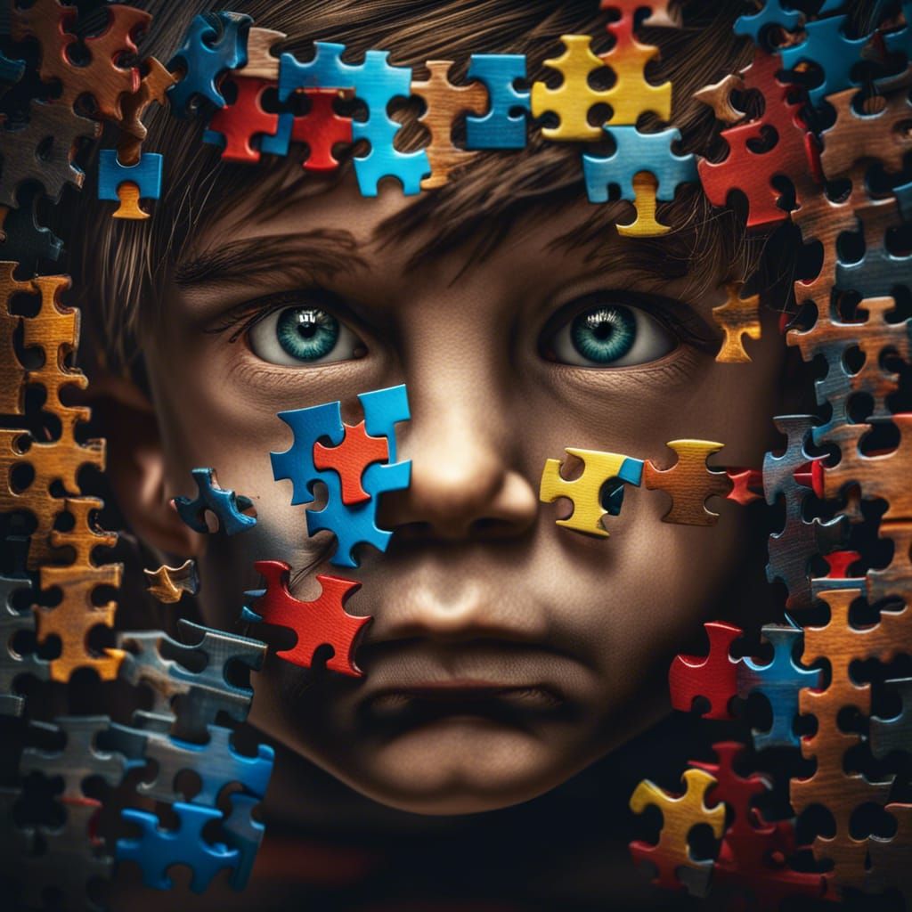 Intricate Autism Symbol in Hyperrealistic Style