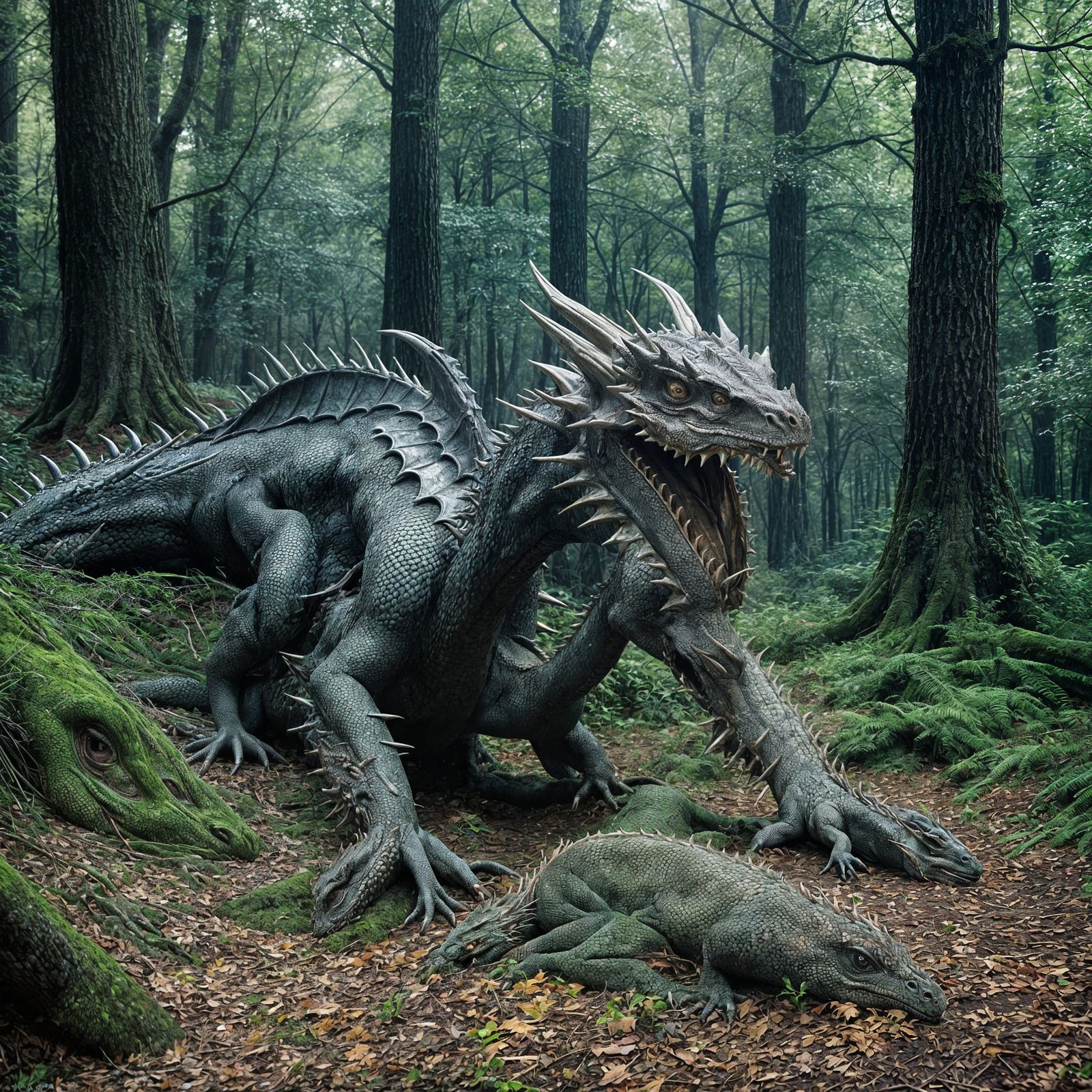 Dead Dragon in Forest