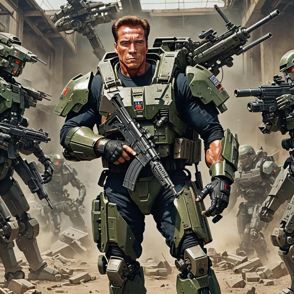 Cyborg Soldier: Arnold Schwarzenegger as Half-Mecha
