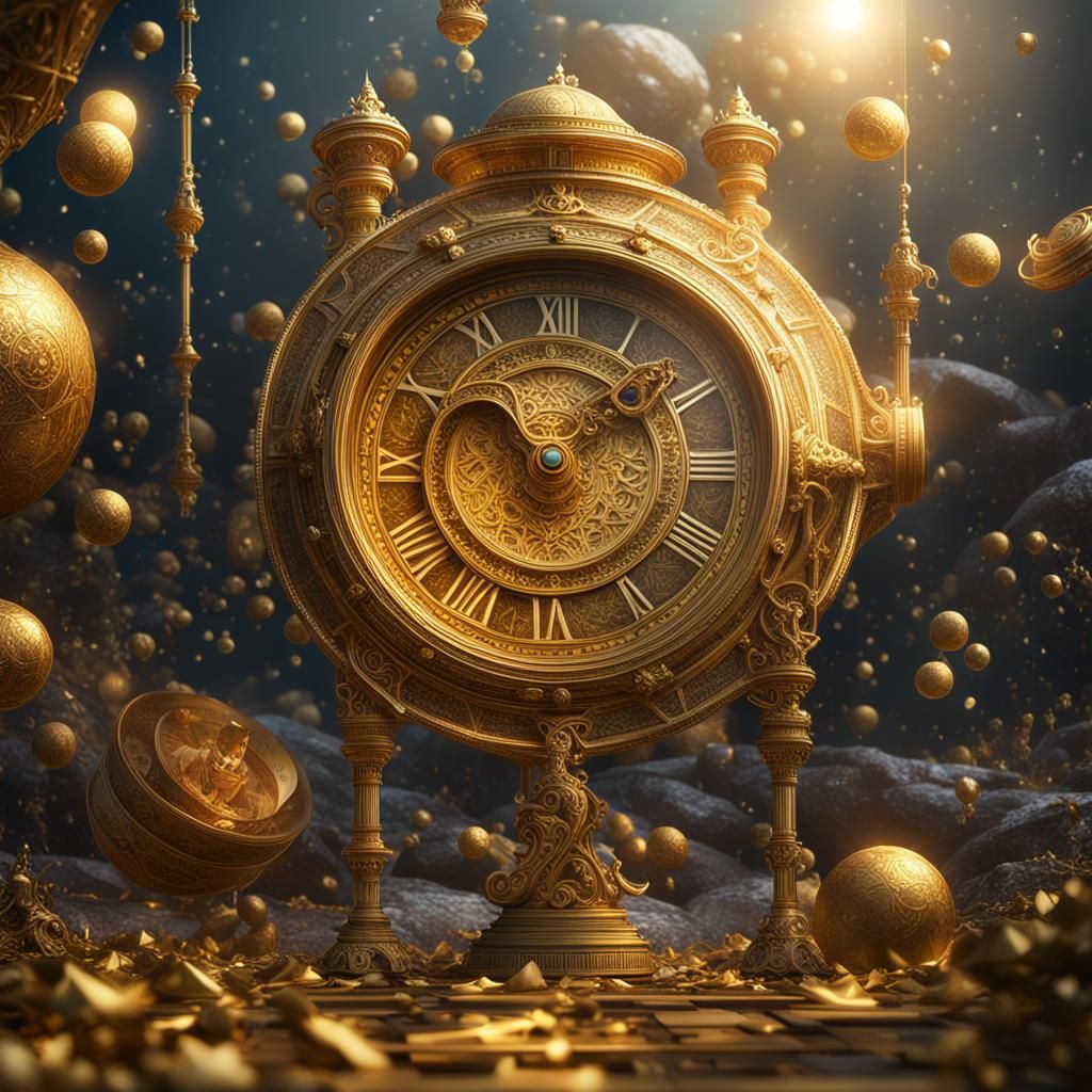 Surreal Time Illusion in Detailed Digital Painting