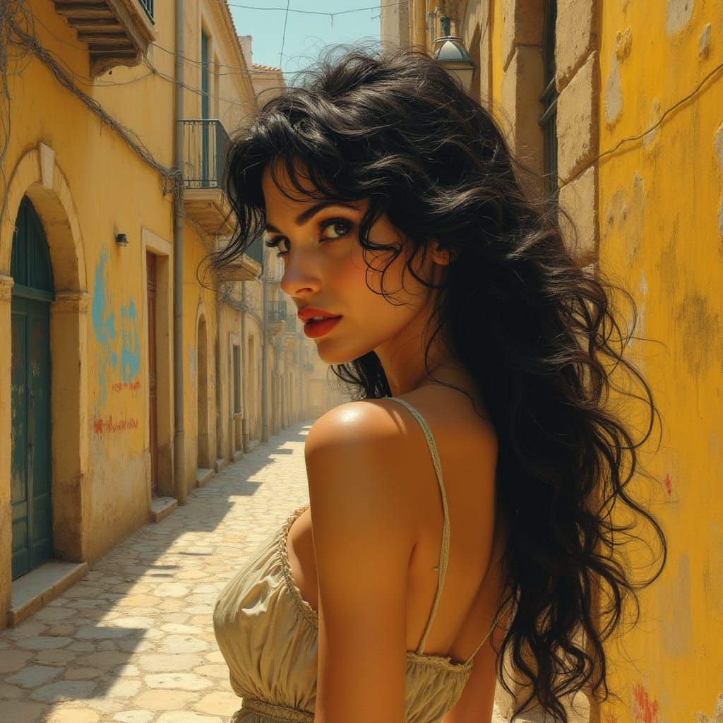 Italian Goddess of War Torn Streets