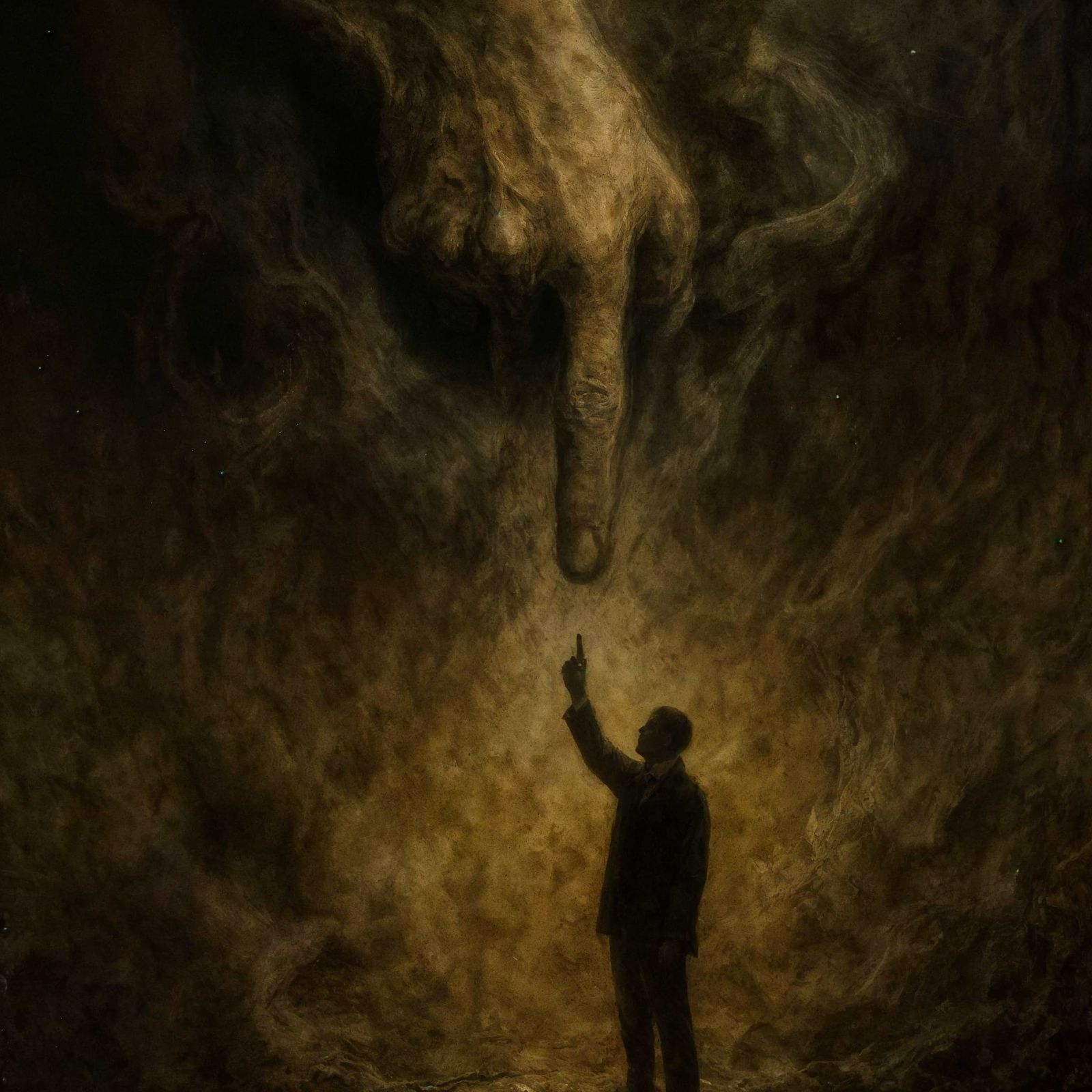 Dark Fantasy Scene in Muted Earth Tones