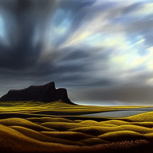 Surreal Masterpiece: Detailed Matte Painting in Oil