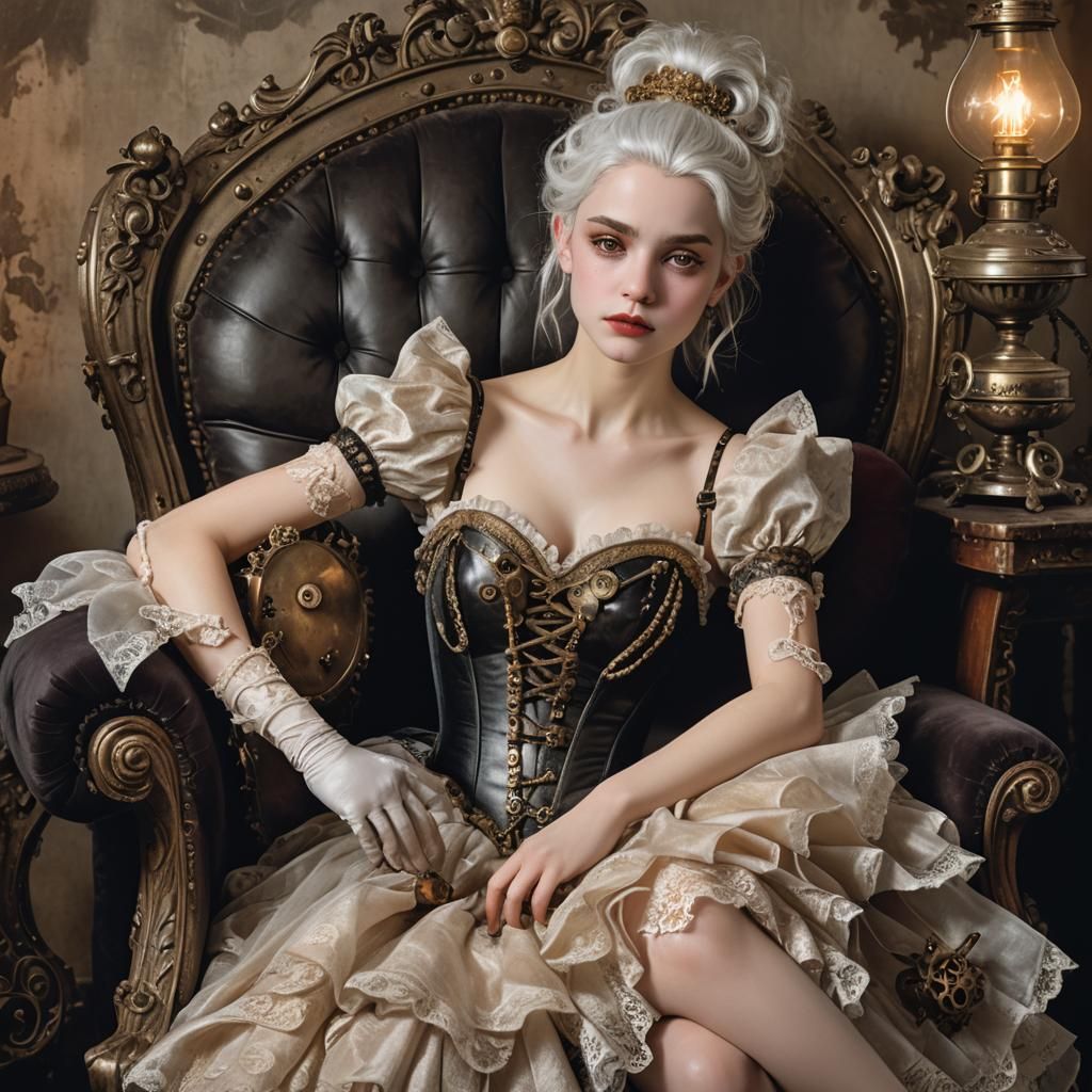 Steampunk Ballerina Nursing Ankle, Clockwork Details