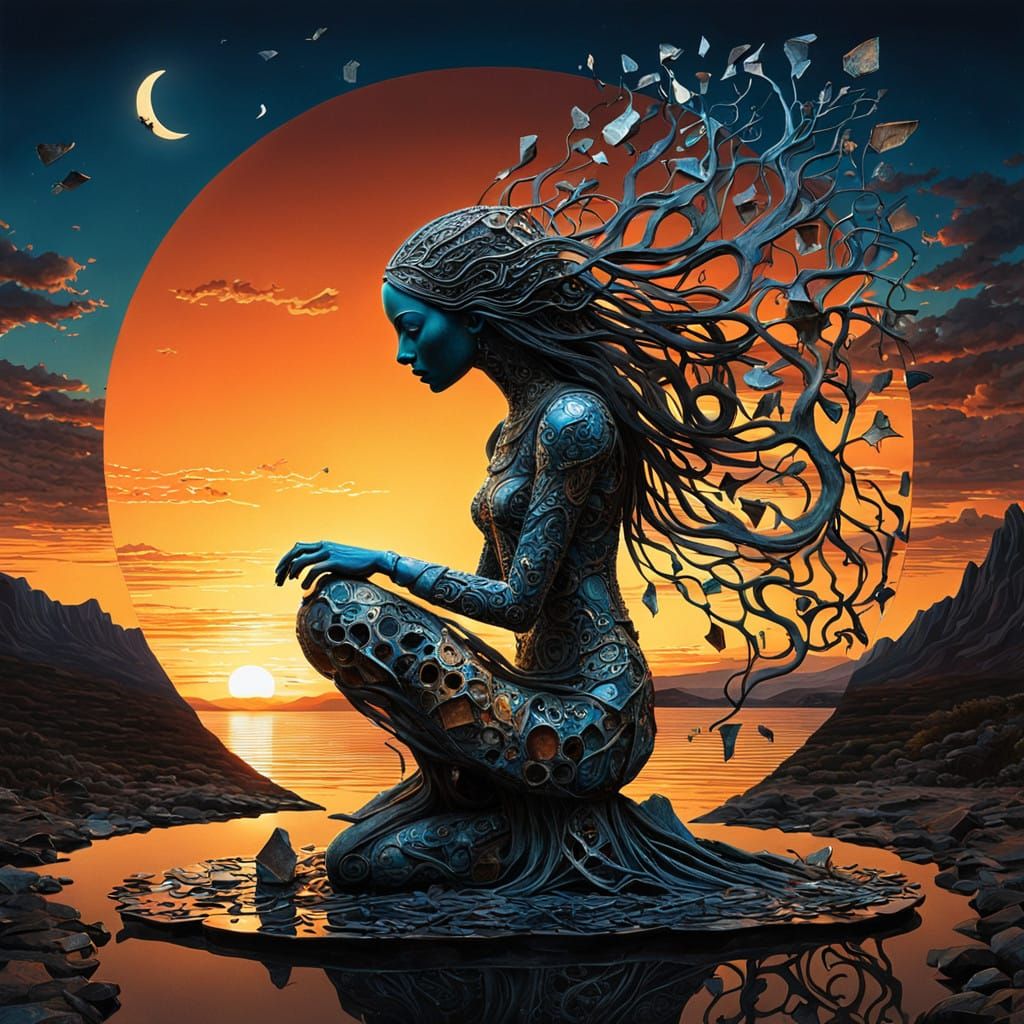 Surreal Sunset Goddess Discovers Inner Strength in Shattered...