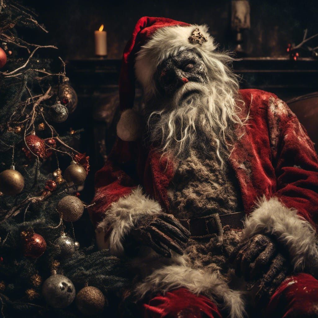 Decaying Santa Claus and Dead Christmas Tree